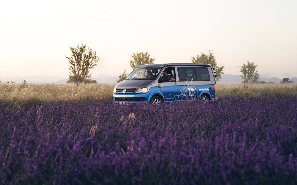 road surfer campo di lavanda