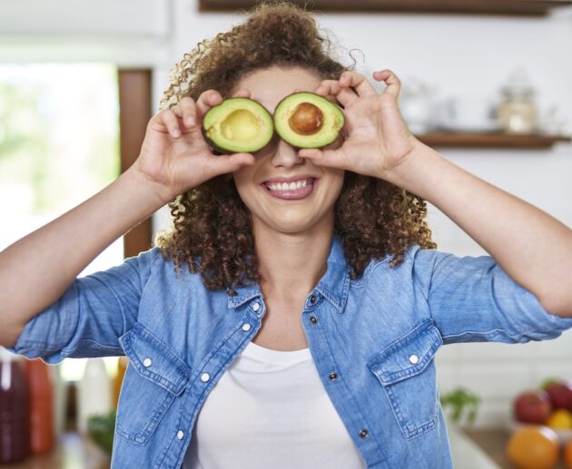Funny face with avocado eyes ph Press