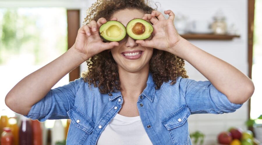Funny face with avocado eyes ph Press