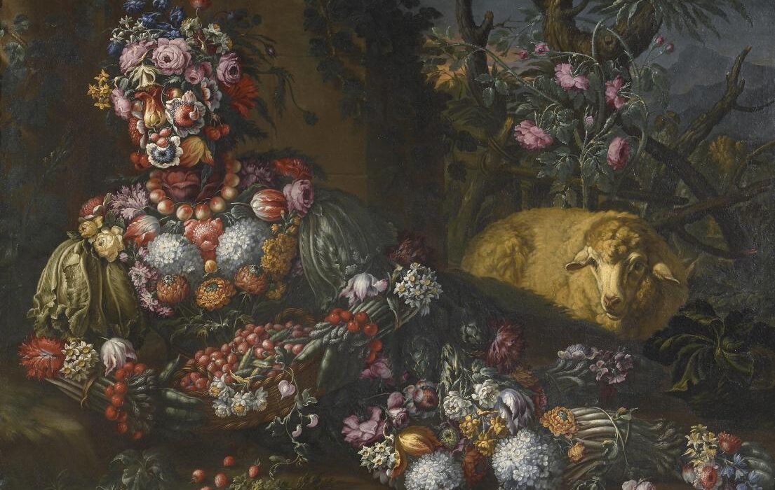 mini_Antonio di Rasio Natura morta con frutta e verdura di stagione (primavera)